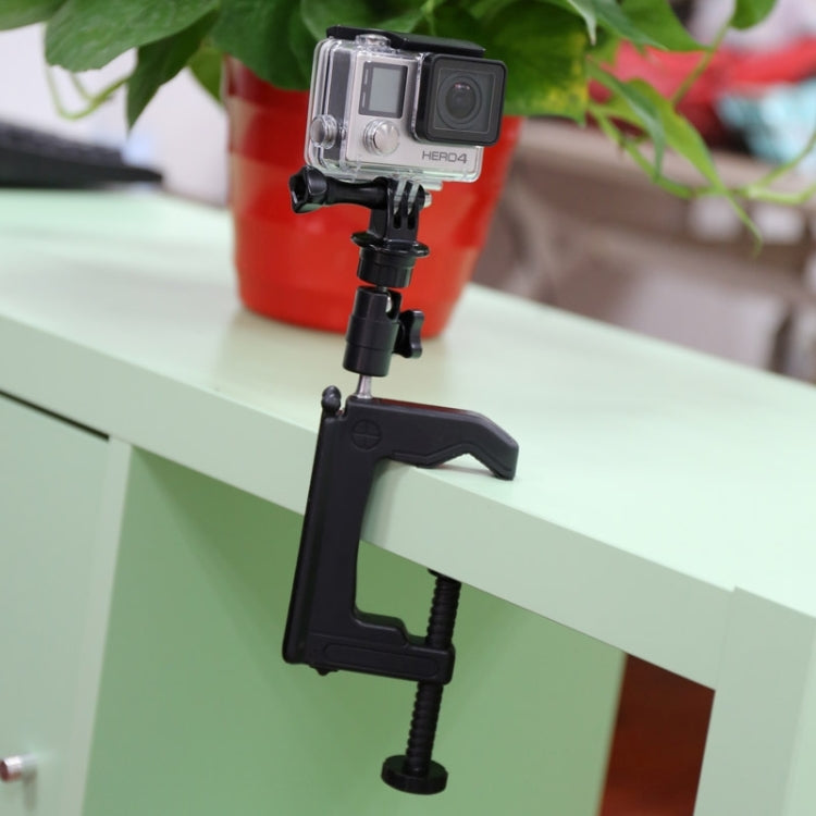 Desktop Clamp Holder with Tripod Adapter for GoPro, Insta360, DJI & Action Cameras, 1-6 cm