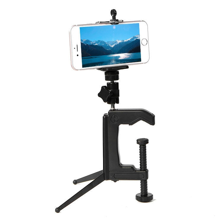Desktop Clamp Holder with Tripod Adapter for GoPro, Insta360, DJI & Action Cameras, 1-6 cm
