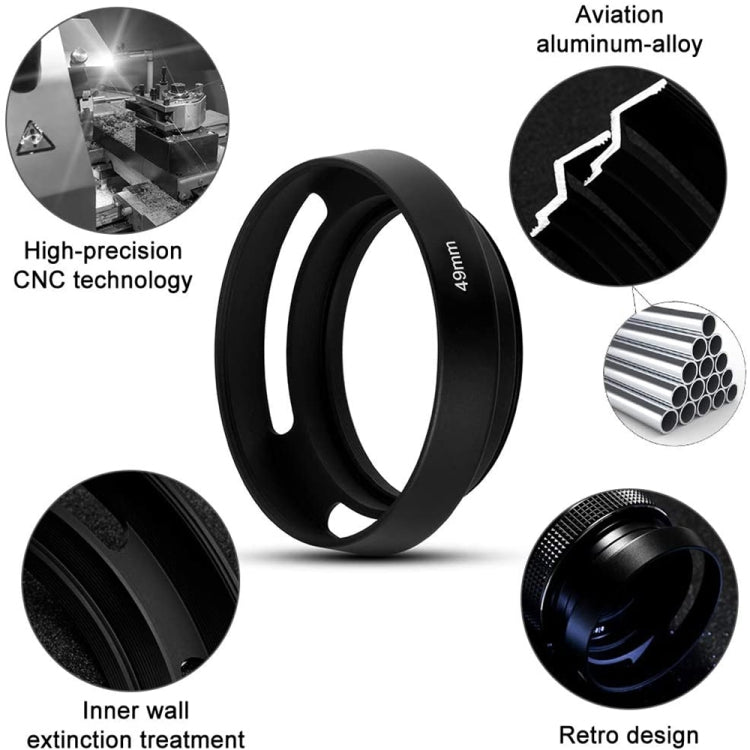 49mm Metal Vented Lens Hood for Leica, 49mm