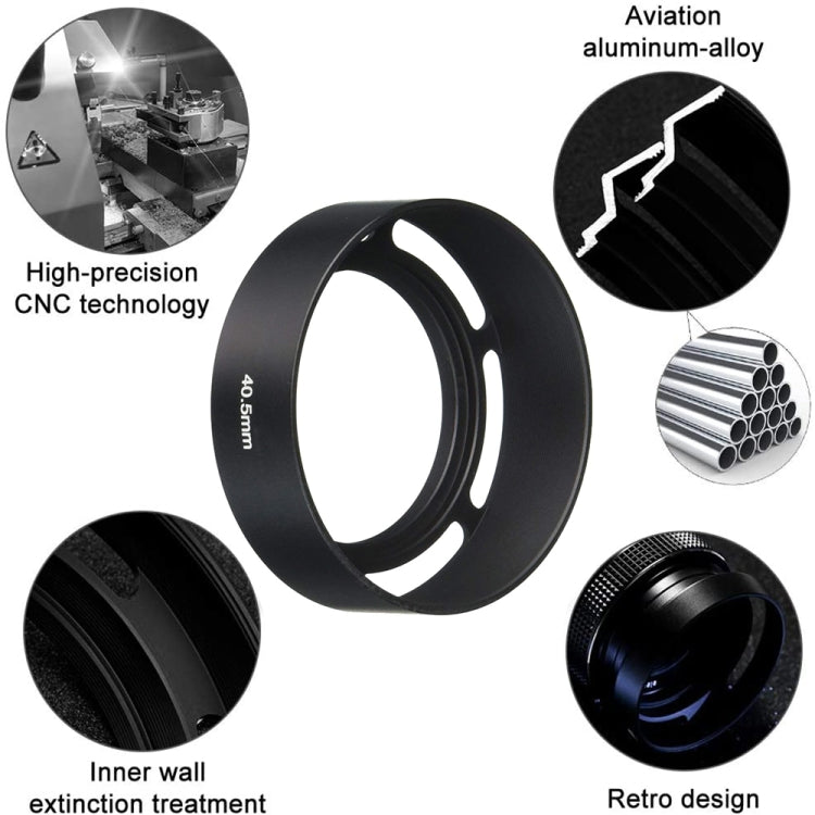 40.5mm Metal Vented Lens Hood for Leica, 40.5mm