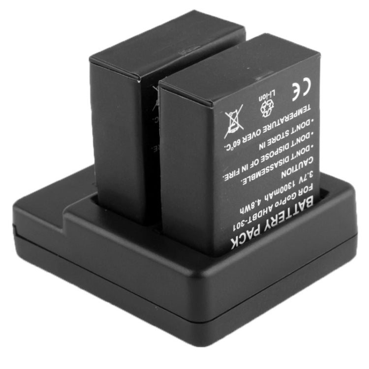 Battery Charger for GoPro Hero 3+ / 3 (AHDBT-301, AHDBT-302)(Black)