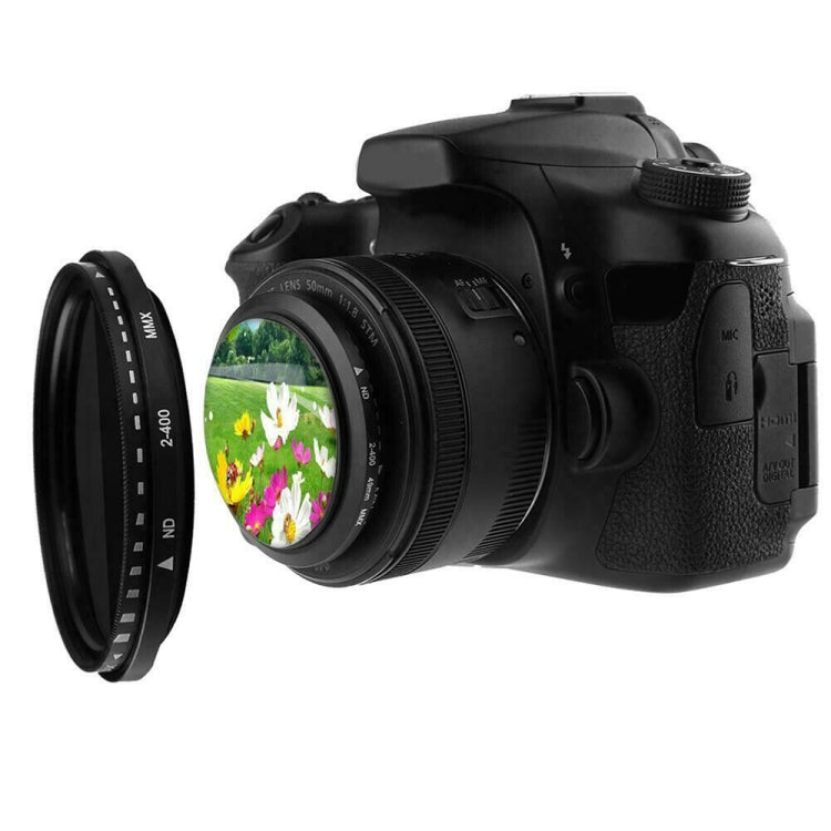 58mm ND Fader Neutral Density Adjustable Variable Filter ND 2 to ND 400 Filter, 58mm
