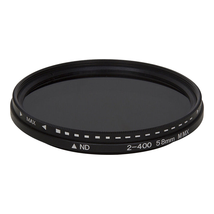 58mm ND Fader Neutral Density Adjustable Variable Filter ND 2 to ND 400 Filter, 58mm