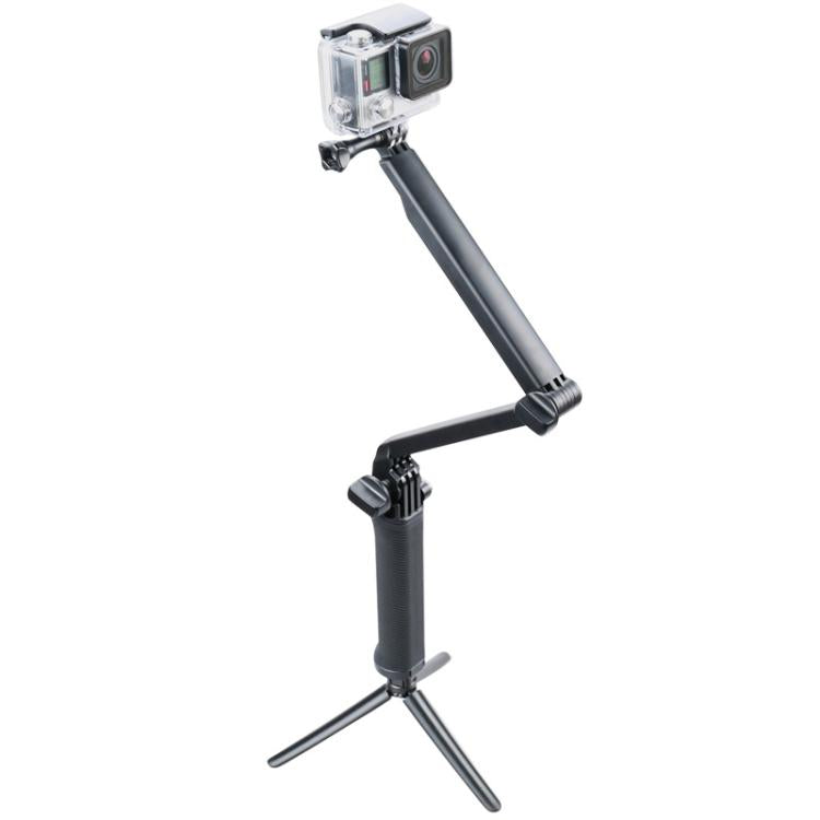 3-Way Multi Function Extendable Monopod Tripod Folding Rotating Arm Camera Handle for DJI, Insta360, GoPro and Other Action Cameras, 3-Way Monopod