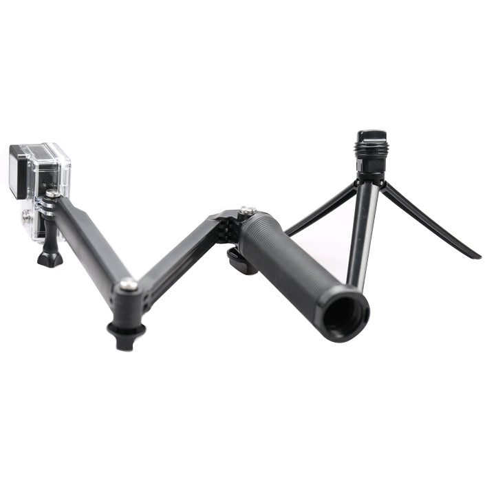 3-Way Multi Function Extendable Monopod Tripod Folding Rotating Arm Camera Handle for DJI, Insta360, GoPro and Other Action Cameras, 3-Way Monopod
