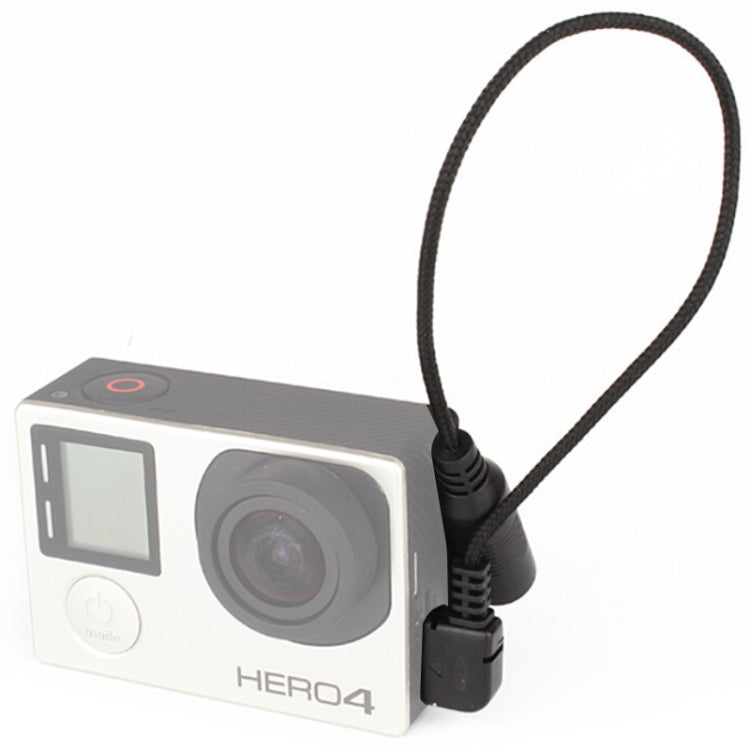 Elbow 10 Pin Mini USB to 3.5mm Mic Adapter Cable for GoPro HERO4 /3+ /3, Length: 16.5cm