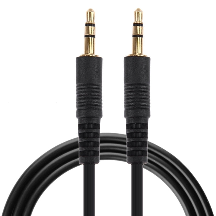 1m 3.5mm Male to 3.5mm Male Plug Stereo Audio Aux Cable  (Black + Gold Plated Connector), Length: 1m Black, (Gold Plated)