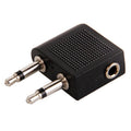 3.5mm Airplane Headphone Socket Adapter, 3.5mm Female to Dual 3.5mm Male, 3.5mm Female to Dual 3.5mm Male (Gold)