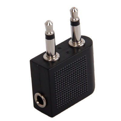 3.5mm Airplane Headphone Socket Adapter, 3.5mm Female to Dual 3.5mm Male, 3.5mm Female to Dual 3.5mm Male (Gold)