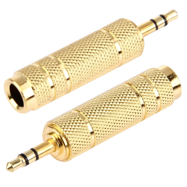 Gold Plated 3.5mm Plug to 6.35mm Stereo Jack Adaptor Socket Adapter, 3.5mm Male to 6.35 Female