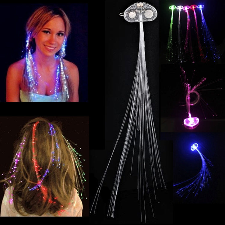 4pcs Cool Color Change Flashing Braid Luminous Pigtail Hair Clips LED Light Fiber for KTV / Bars / Clubs / Christmas Activities (Random Color Delivery)(Transparent)