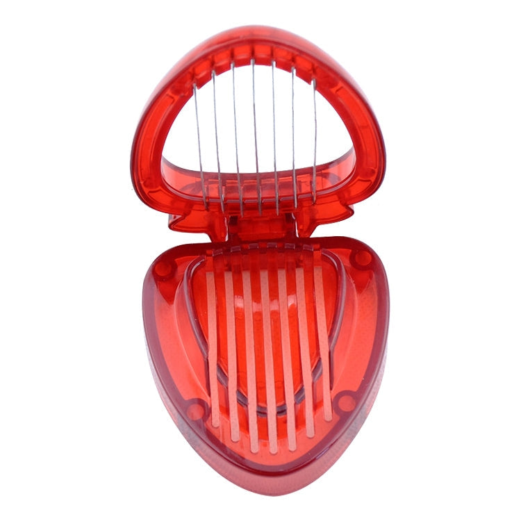 Kitchen Tool Plastic Strawberry Slicer Fruit Knife with Stainless Steel Blade(Red)