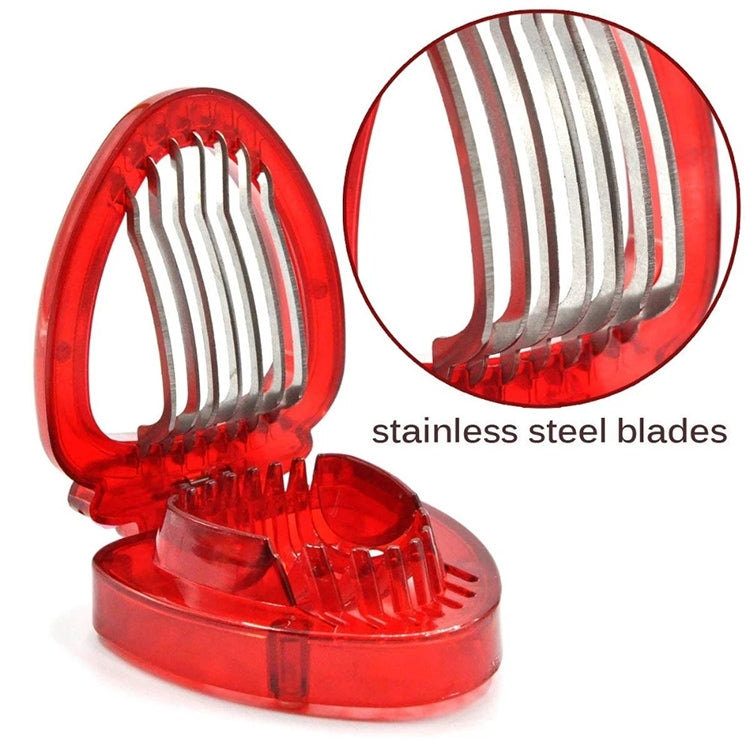 Kitchen Tool Plastic Strawberry Slicer Fruit Knife with Stainless Steel Blade(Red)