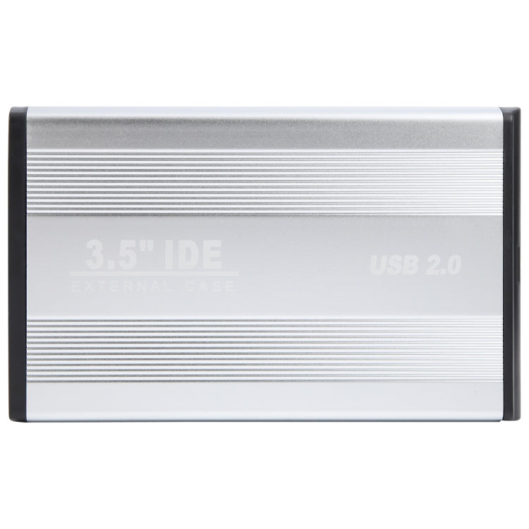 3.5 inch HDD External Case, Support IDE Hard Drive, EU Plug (Silver)