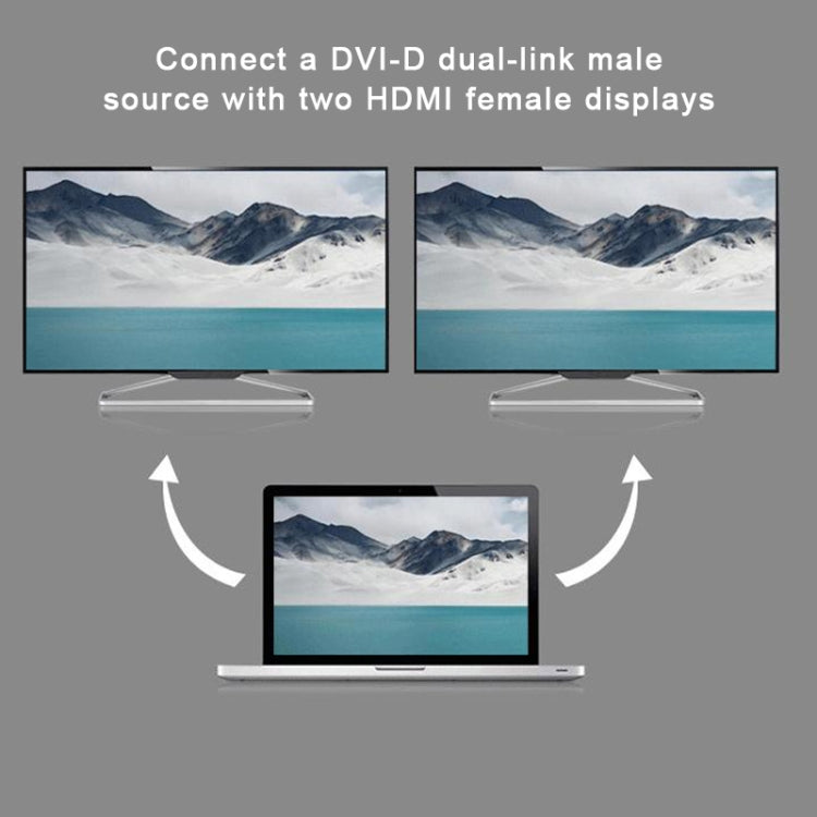 29.5cm DVI 24+1 Pin Male to 2 x HDMI Female Splitter Cable(Black)