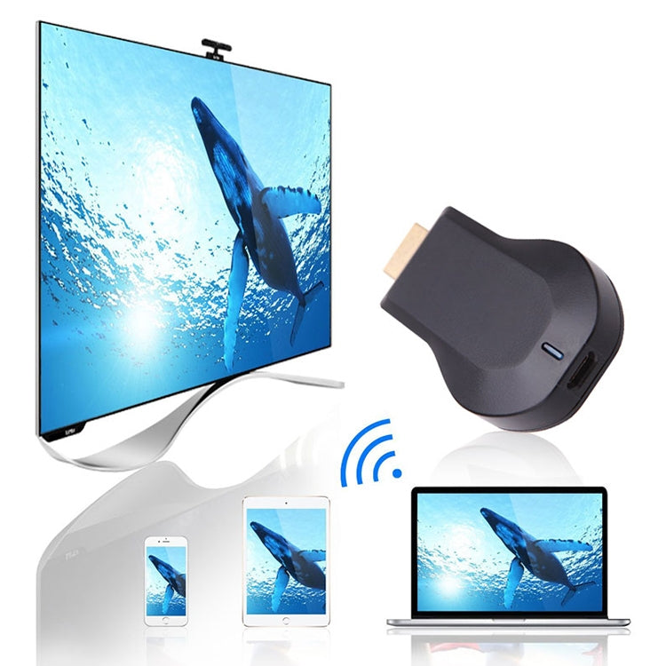M2 1080P Ezcast HDMI Dongle for Android, iOS, MAC, Windows – Wireless Display Receiver (Black)
