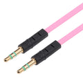 1m Noodle Style Aux Audio Cable 3.5mm Male to Male, Compatible with Phones, Tablets, Headphones, MP3 Player, Car/Home Stereo & More(Pink)