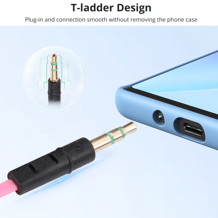 1m Noodle Style Aux Audio Cable 3.5mm Male to Male, Compatible with Phones, Tablets, Headphones, MP3 Player, Car/Home Stereo & More(Pink)