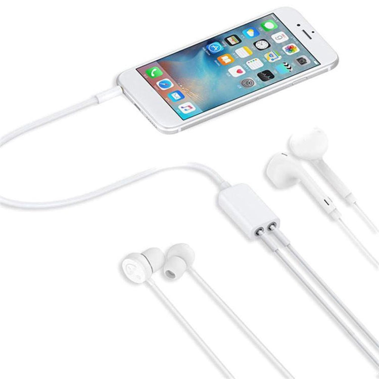 Stereo Audio Aux Cable 3.5mm Male to 2 Female Splitter Adapter, Compatible with Phones, Tablets, Headphones, MP3 Player, Car/Home Stereo & More(White)