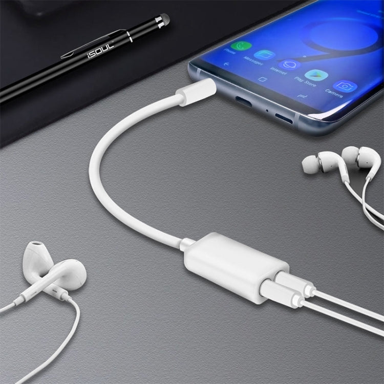 Stereo Audio Aux Cable 3.5mm Male to 2 Female Splitter Adapter, Compatible with Phones, Tablets, Headphones, MP3 Player, Car/Home Stereo & More(White)