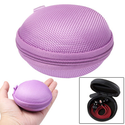 Grid Style Portable Carrying Bag Box for Headphone / Earphone, Purple, Deep Green, Dark Blue