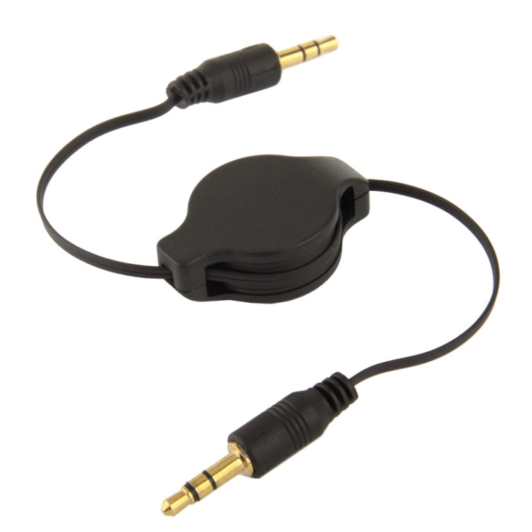 Aux Audio Cable 3.5mm Male to Male Retractable Cord, Compatible with Phones, Tablets, Headphones, MP3 Player, Car/Home Stereo & More, Length: 11cm  to 80cm(Black)