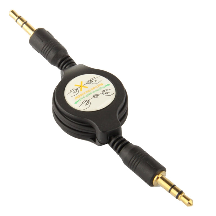 Aux Audio Cable 3.5mm Male to Male Retractable Cord, Compatible with Phones, Tablets, Headphones, MP3 Player, Car/Home Stereo & More, Length: 11cm  to 80cm(Black)