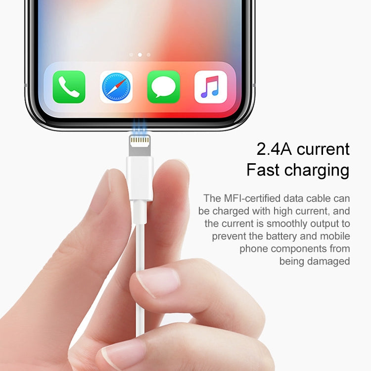 USB to 8 Pin Sync Data / Charging Cable, Cable Length: 1m(White)