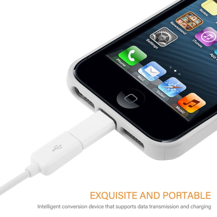 Micro 5 Pin USB to 8 Pin  Charge & Data Transfer Adapter(White)
