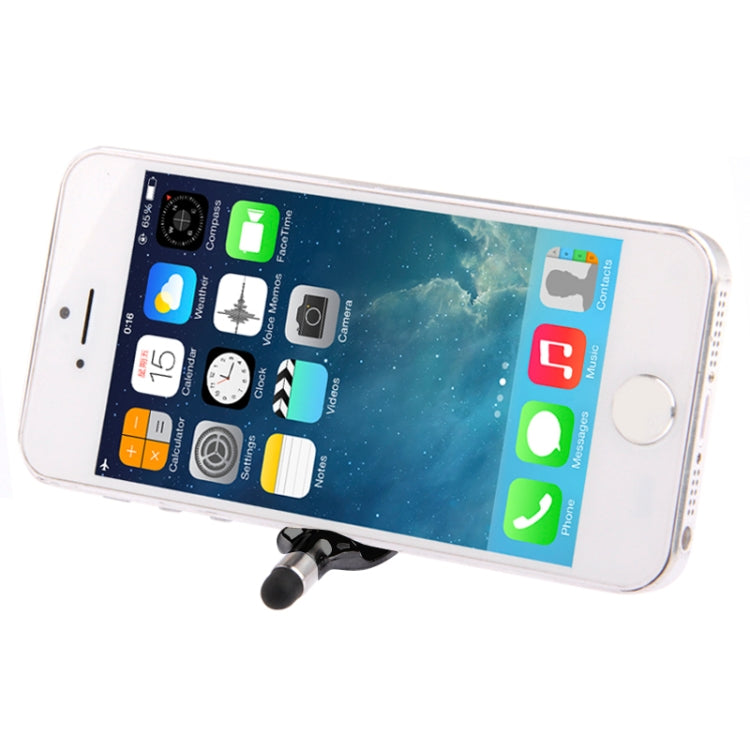 5 in 1 Multi-functional High-Sensitive Capacitive Stylus Pen / Touch Pen with Mobile Phone Holder(Black)