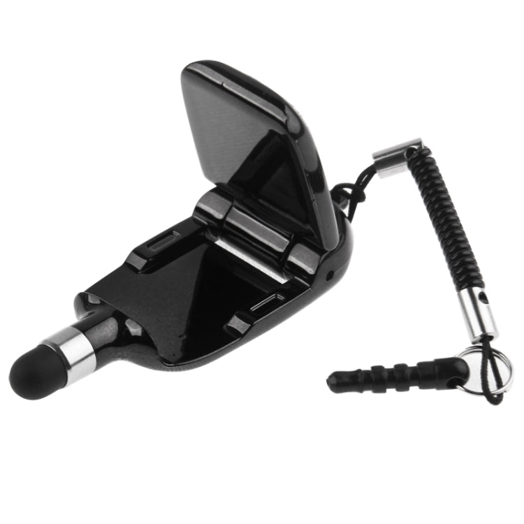 5 in 1 Multi-functional High-Sensitive Capacitive Stylus Pen / Touch Pen with Mobile Phone Holder(Black)