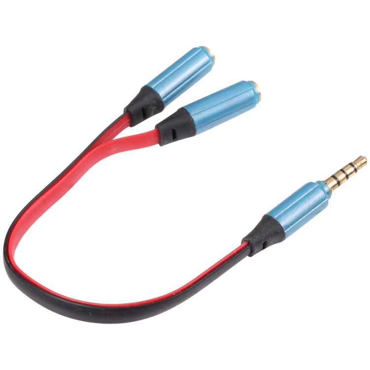Noodle Style Aux Audio Cable 3.5mm Male to 2 x Female Splitter Connector, Compatible with Phones, Tablets, Headphones, MP3 Player, Car/Home Stereo & More(Blue)