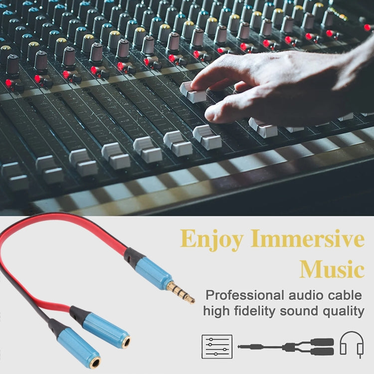 Noodle Style Aux Audio Cable 3.5mm Male to 2 x Female Splitter Connector, Compatible with Phones, Tablets, Headphones, MP3 Player, Car/Home Stereo & More(Blue)