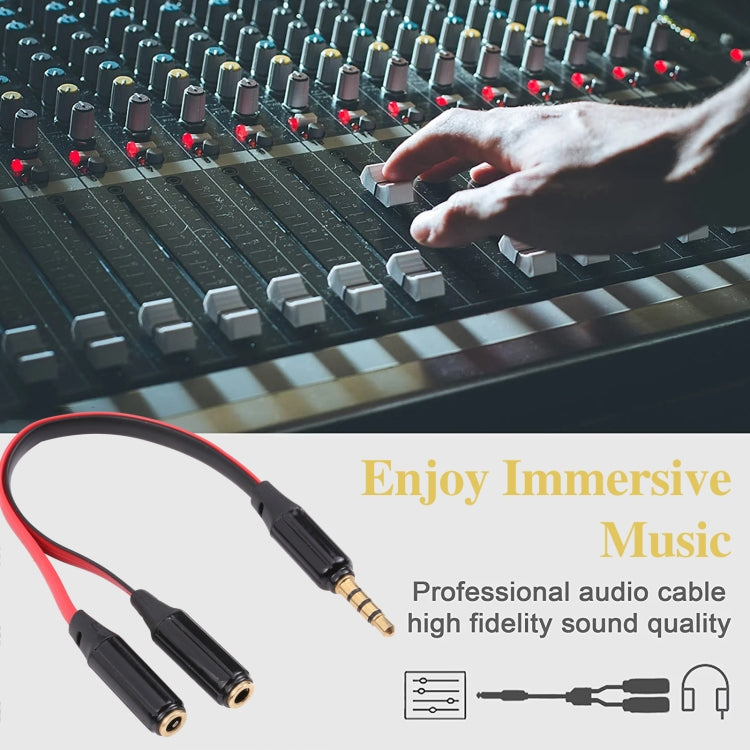 Noodle Style Aux Audio Cable 3.5mm Male to 2 x Female Splitter Connector, Compatible with Phones, Tablets, Headphones, MP3 Player, Car/Home Stereo & More