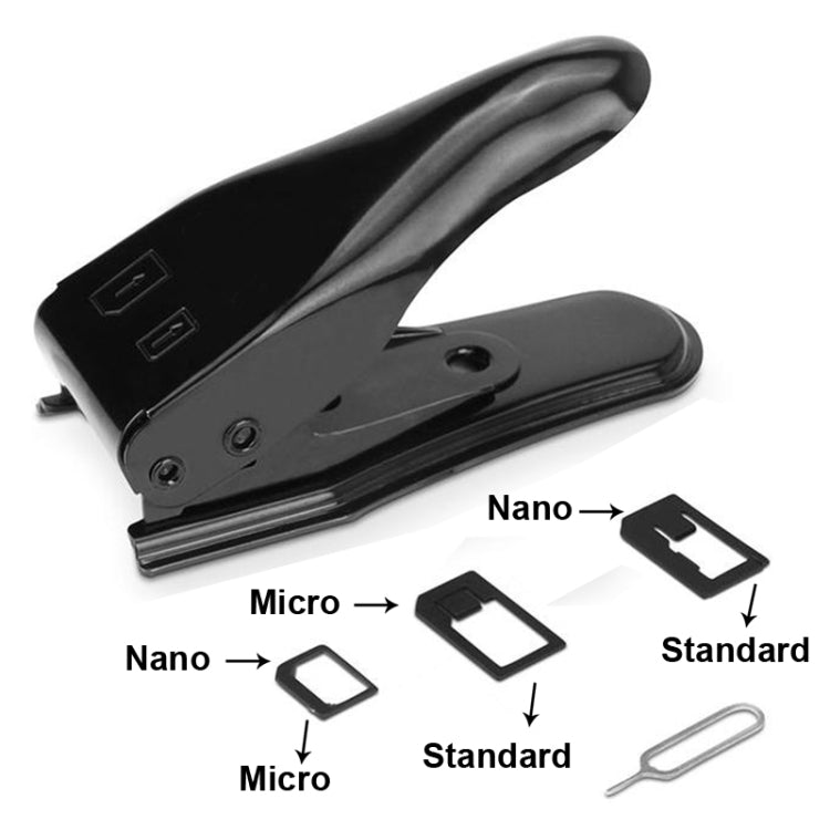 Dual Nano SIM Cutter with Adapters & Eject Pin Tool for iPhone/Samsung/Huawei/Xiaomi (Black)
