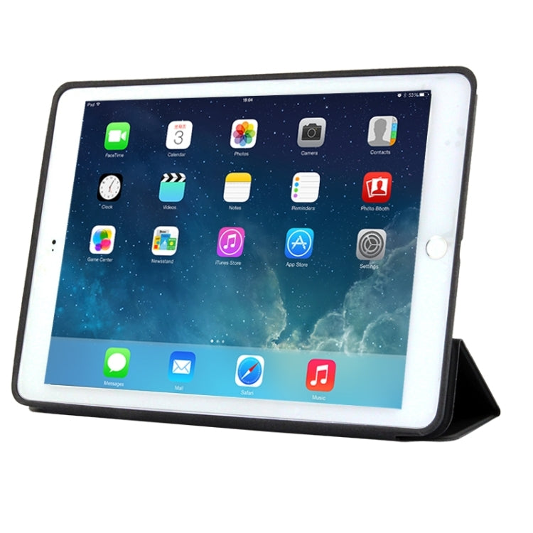 3-fold Naturally Treated Smart Leather Case with Sleep / Wake-up Function & Holder for iPad Air 2