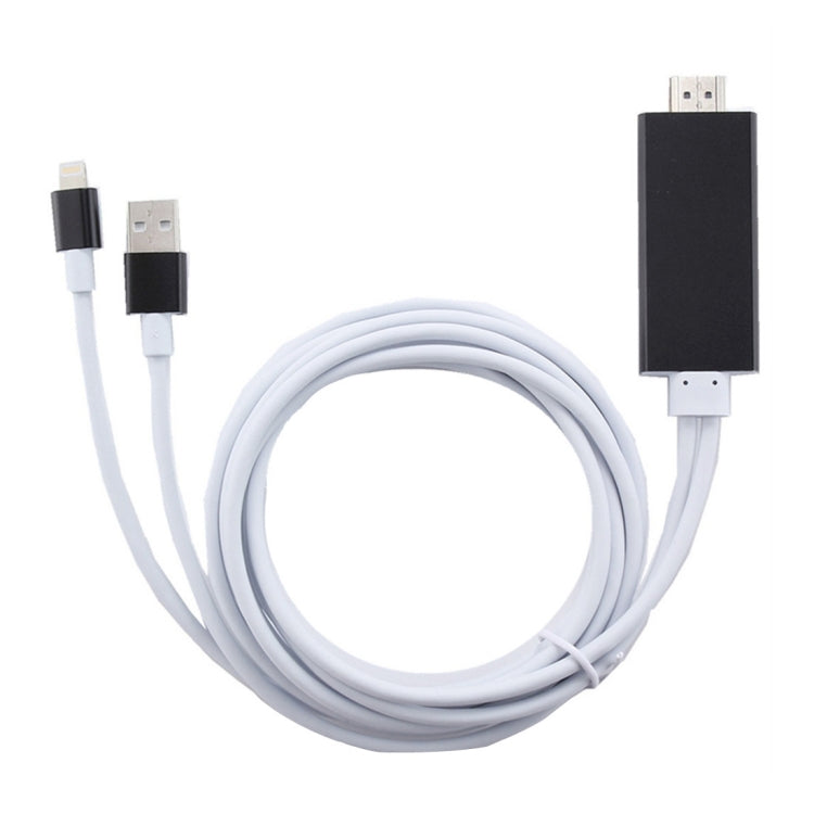 8 Pin to HDMI HDTV Adapter Cable with USB Charger Cable(Black)