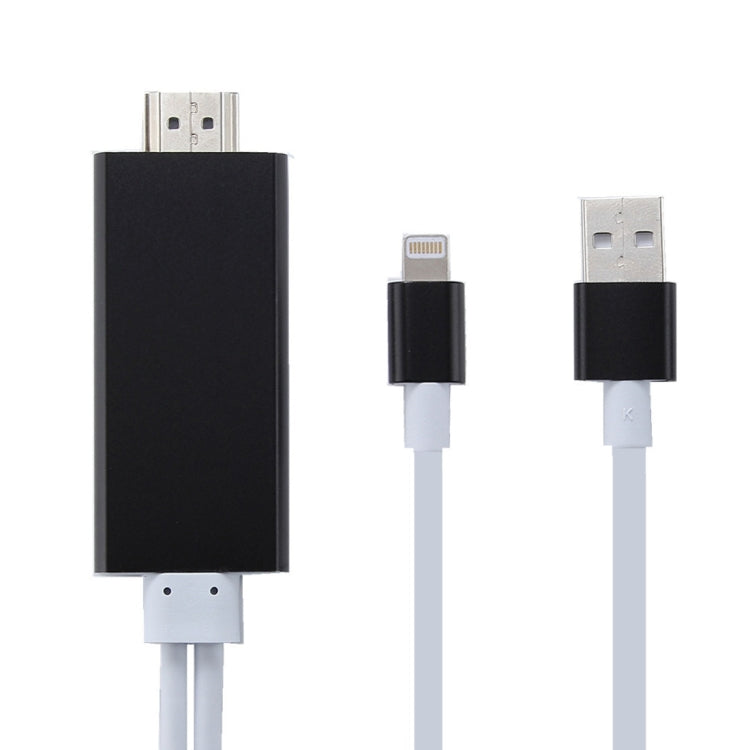 8 Pin to HDMI HDTV Adapter Cable with USB Charger Cable(Black)
