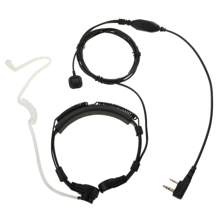 Throat control Transceiver Earpiece Headset for Walkie Talkies, 3.5mm + 2.5mm Plug(Black)
