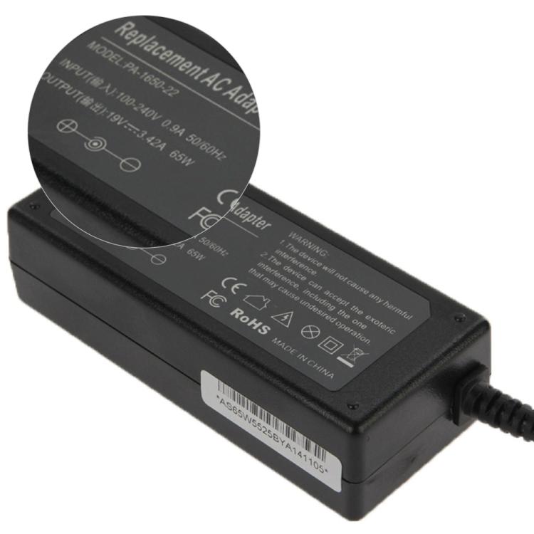 65W 19V 3.42A AC Adapter for Acer Laptop, Output Tips: 5.5mm x 2.5mm, 3.42A