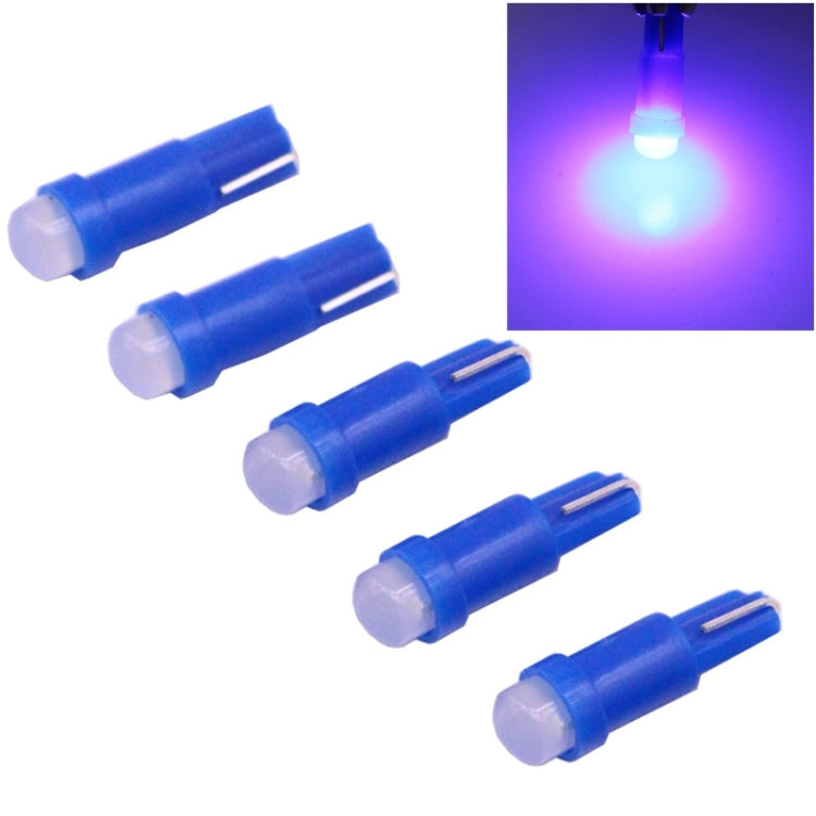 5 PCS T5 0.5W 20LM 1 LED COB LED Instrument Light Bulb Dashboard Light for Vehicles, DC 12V