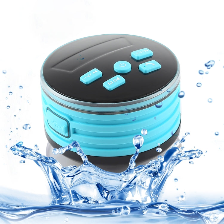 F08 Portable Speaker IPX7 Waterproof Support FM Radio High-fidelity Sound Box Bluetooth Speaker with Suction Cup & LED Light(Blue)
