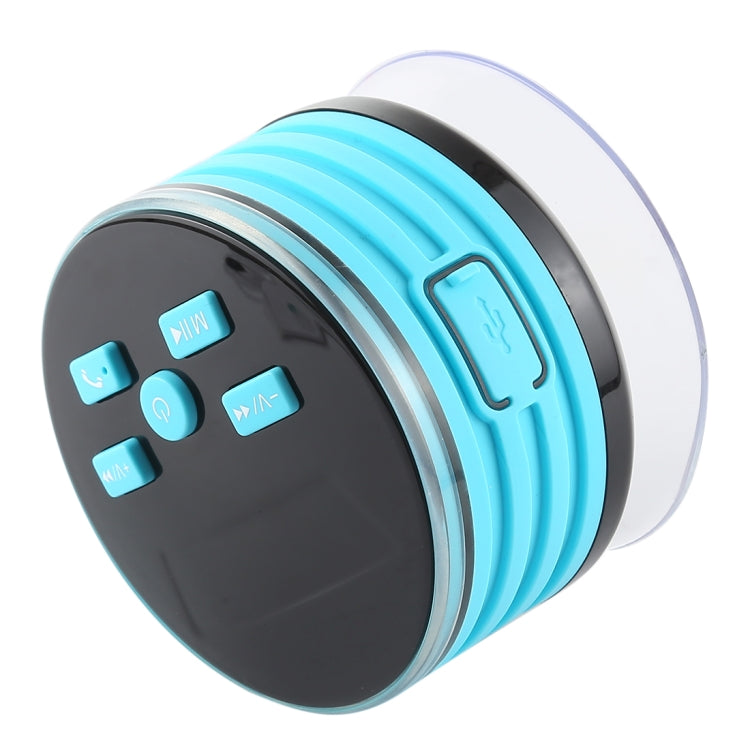 F08 Portable Speaker IPX7 Waterproof Support FM Radio High-fidelity Sound Box Bluetooth Speaker with Suction Cup & LED Light(Blue)