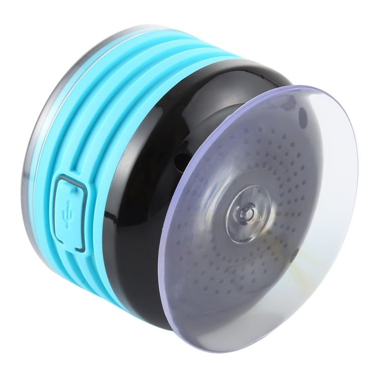 F08 Portable Speaker IPX7 Waterproof Support FM Radio High-fidelity Sound Box Bluetooth Speaker with Suction Cup & LED Light(Blue)