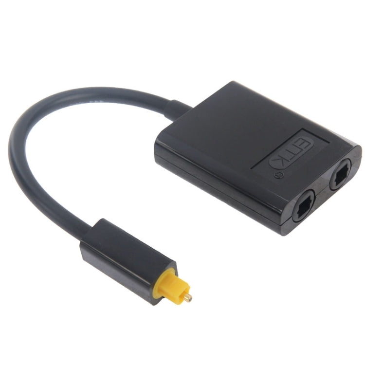 EMK Digital Toslink Optical Fiber Audio Splitter 1 to 2 Cable Adapter for DVD Player(Black)