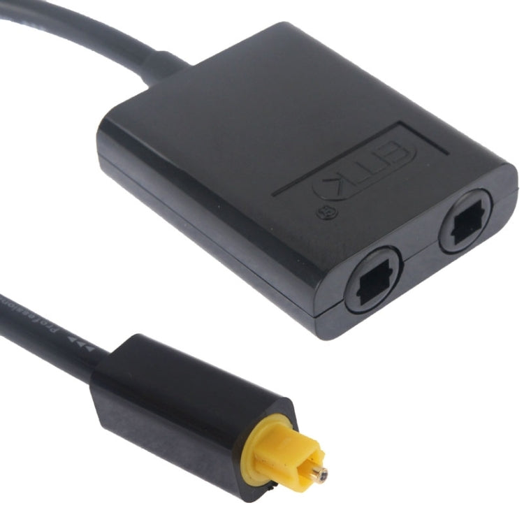 EMK Digital Toslink Optical Fiber Audio Splitter 1 to 2 Cable Adapter for DVD Player(Black)