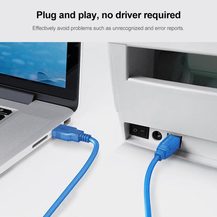 USB 2.0 Printer Extension AM to BM Cable, Length: 1.8m(Blue)