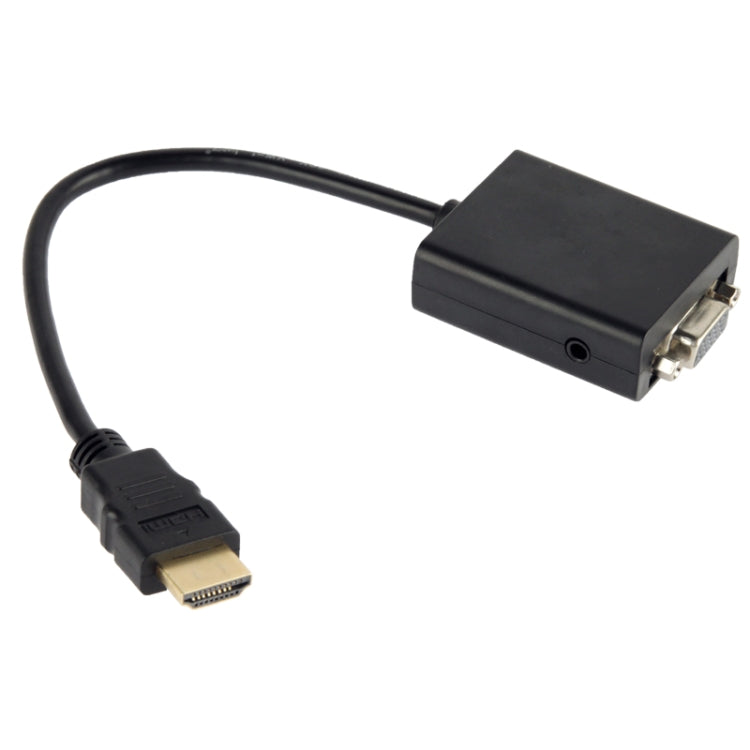 26cm HDMI to VGA  Audio Output Video Conversion Cable with 3.5mm Audio Cable, Support Full HD 1080P(Black)