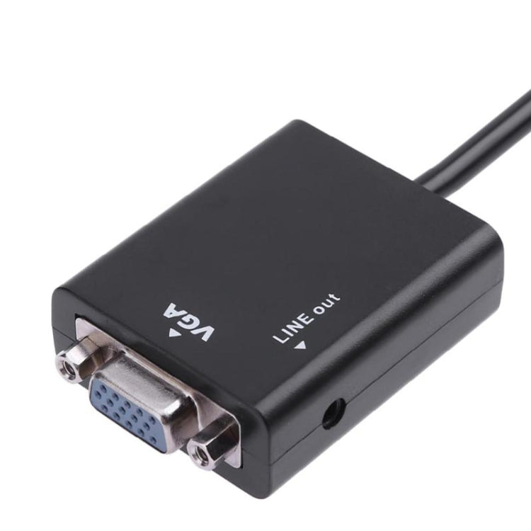 26cm HDMI to VGA  Audio Output Video Conversion Cable with 3.5mm Audio Cable, Support Full HD 1080P(Black)