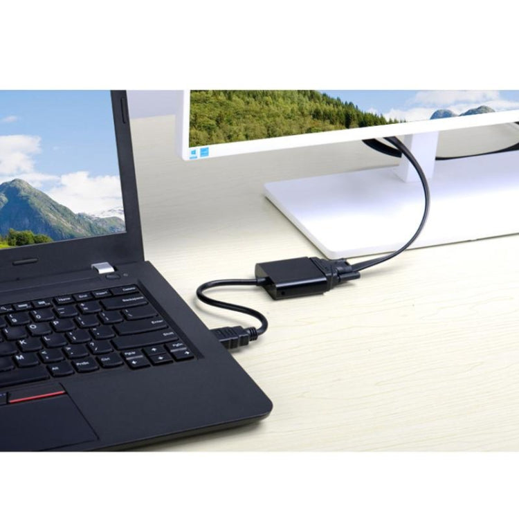 26cm HDMI to VGA  Audio Output Video Conversion Cable with 3.5mm Audio Cable, Support Full HD 1080P(Black)